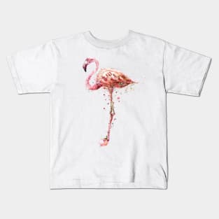 Watercolor American Flamingo Kids T-Shirt